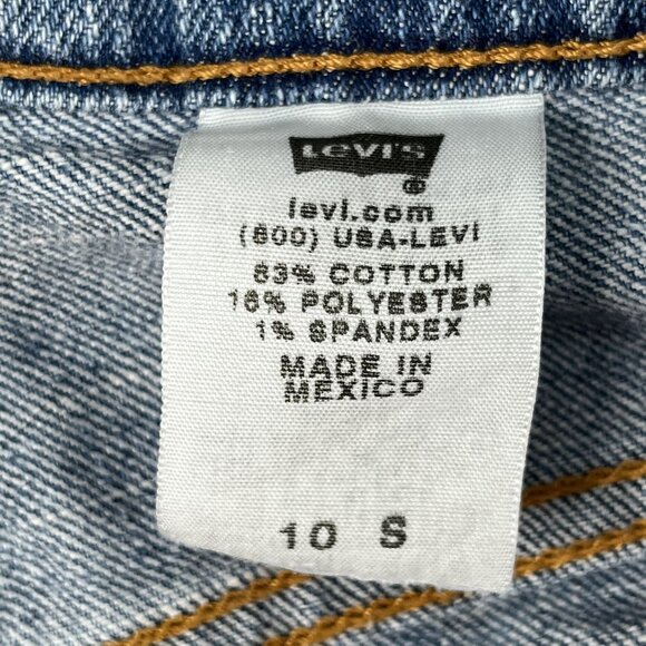 Y2K Levi's 515 Jeans Womens 10 S Bootcut Light Wash Denim Black Bat Wing - Picture 5 of 5